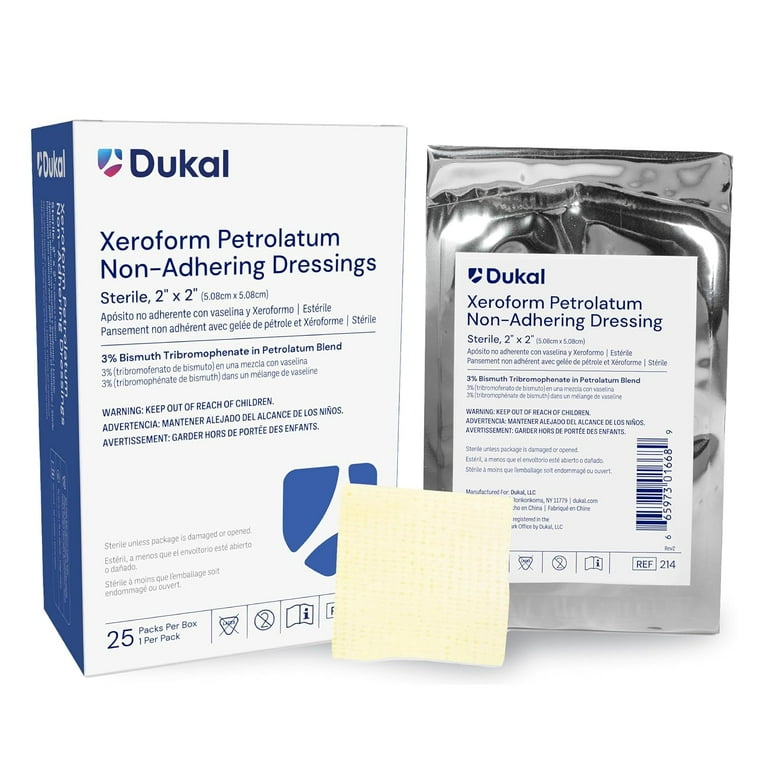 Dukal Xeroform Gauze Dressing, 2" X 2" – 1/Box