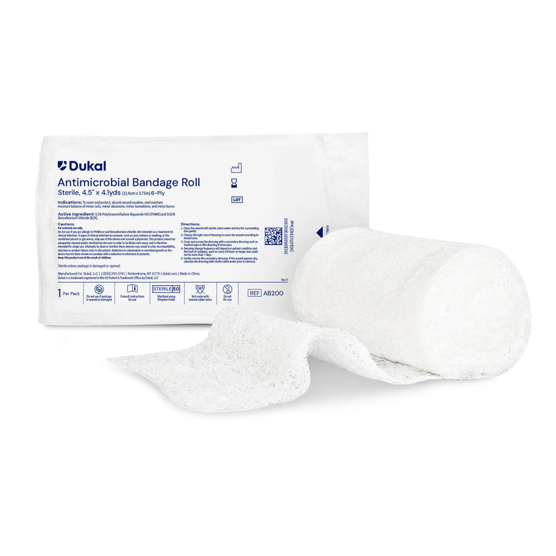Antimicrobial Bandage Roll, 4" x 4.1 yd - 100 rolls per box