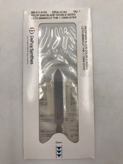 DePuy Synthes RECIPROCATING SAW BLADE DOUBLE-SIDED, LENGTH 68MM/CUT THK 1.10MM (STERILE) – 1 ea