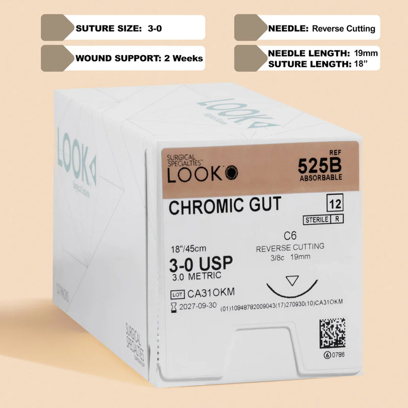 LOOK CHROMIC GUT, 5-0, 35CM - 1 each