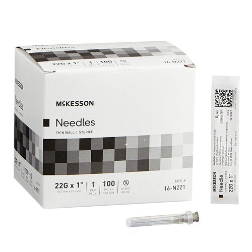 McKesson Hypodermic Needle Without Safety 23 Gauge 1 Inch – 100/Box