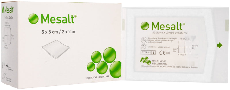 Urgo Medical North America LLC Sodium Chloride Impregnated Dressing Mesalt Square 4 X 4 Inch / 2 X 2 Inch Folded... – 30/Box