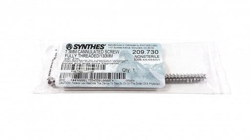 DePuy Synthes 7.3MM CANNULATED SCREW, 16MM THREAD, 130MM – 1 ea