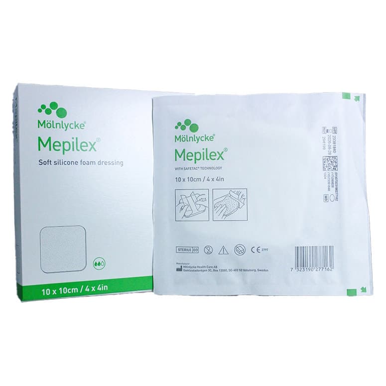 Molnlycke Mepilex Soft Silicone Absorbent Foam Dressing, 4" – 5/Box