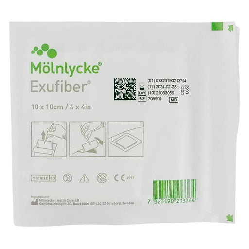 Molnlycke Gelling Fiber Dressing Exufiber Polyvinyl Alcohol – 10/Box