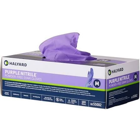 Purple Nitrile Exam Gloves Medium Box x100 Ref. KIM 55082 - Halyard