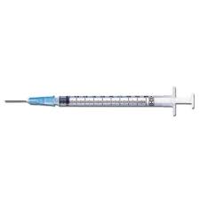 Medline TB Syringe with 27G x 1/2" Hypodermic Needle, 1 mL – 100/Box