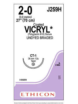 2-0 COATED VICRYL UNDYED 1X36" CT-1 - 1 each