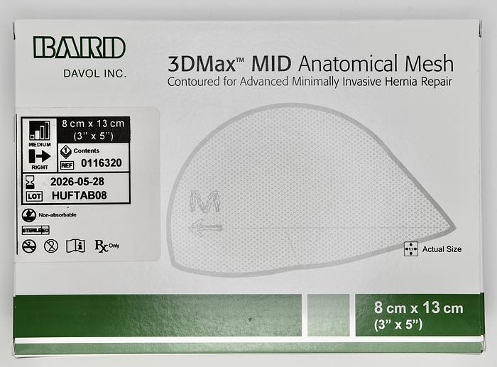 Bard Davol 3D MAX MESH, RIGHT MEDIUM (8.5CM X 13.7CM) – 1 ea