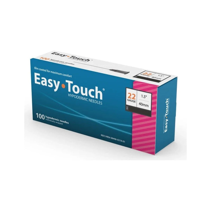 MHC Medical Hypodermic Needle 22G x 1" (25mm) Easy Touch – 100/Box
