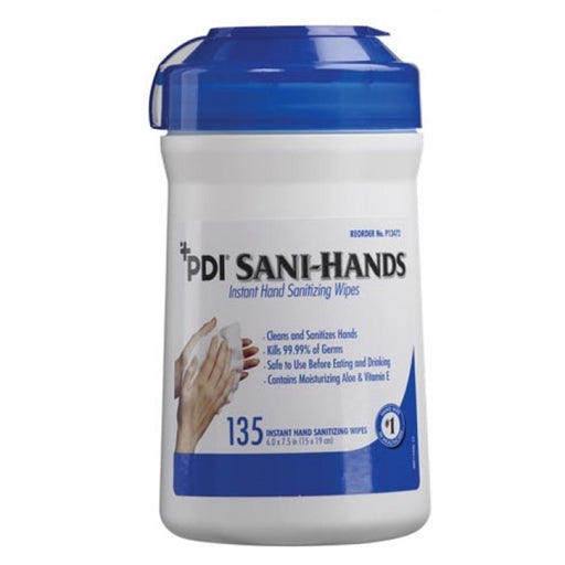 PDI Instant Hand Sanitizing Wipe, Medium, 6" x 7½" - 12 canister per box