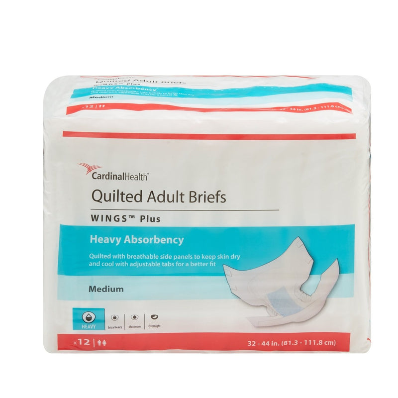 Wings Adult Briefs, Medium, 32"-44" - 8 bags per box