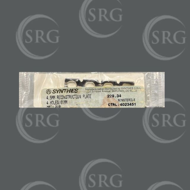 DePuy Synthes 4.5MM RECONSTRUCTION PLATE, 4 HOLES 61MM (FORMERLY PART # 229.340) – 1 ea