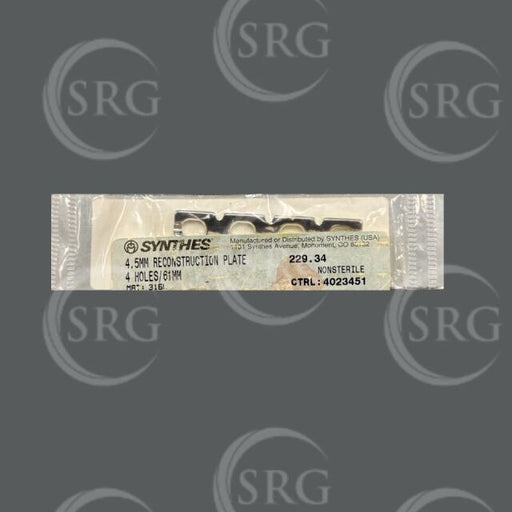 DePuy Synthes 4.5MM RECONSTRUCTION PLATE, 4 HOLES 61MM (FORMERLY PART # 229.340) – 1 ea